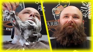 8 Months old Beard Transformation amp ASMR Razor Shave  ASMR Chair Massage [upl. by Anegue]