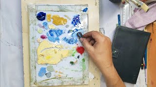 How to Remove Dry Paint from Glass Palette  Praveen Art Academy [upl. by Adnesor]