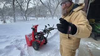 12 inches of Snow Ariens Deluxe 24 Snowblower First big snow of 2024 [upl. by Lebana]