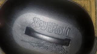 Bayou Classic Cast Iron 12 Quart Oval Roaster Unboxing Video [upl. by Cory]