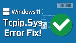 tcpipsys BSODtcpipsys Blue Screen Crash Error On Windows 1110 PC FIX [upl. by Rotsen]