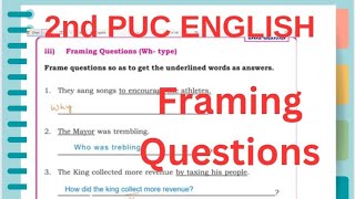 2nd PUC ENGLISH WORKBOOK Framing Questions 2ndpuc 2ndpucenglish 2ndpucboardexam [upl. by Gotthard]