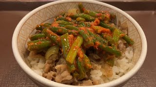 Garlic Sprout Gyudon at SUKIYA in Okachimachi Tokyo [upl. by Sicular]