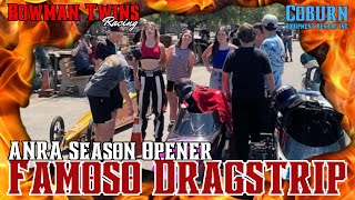 ANRA season opener at Famoso Dragstrip Bakersfield Ca BowmanTwinsRacing JrDragsters [upl. by Enitsenre520]