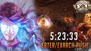 PoE 323 52333 Detonate Dead Ignite Elementalist EaterExarch Rush HC World Record [upl. by Jump924]