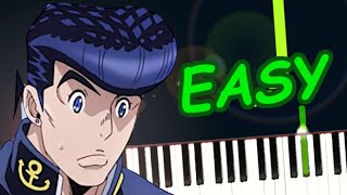 Josukes Theme EASY Piano Tutorial  Synthesia [upl. by Enneiviv514]