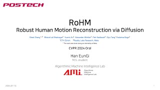 RoHM Robust Human Motion Reconstruction via Diffusion Han EunGi [upl. by Paco]