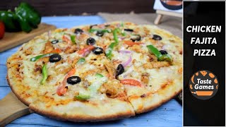 Chicken Fajita Pizza Recipe  Pizza Hut Special Pizza Recipe  By Taste Games [upl. by Housum262]