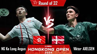 NG Ka Long Angus HKG vs Viktor AXELSEN DEN  Hongkong Open 2024 Badminton [upl. by Tine]