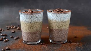 Chia Seed Pudding recipe with coffee vanilla chocolate  Healthy breakfast Light Dessert [upl. by Anirba]