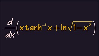 Q16 derivative of xtanhxlnsqrt1x2 [upl. by Yrrem]