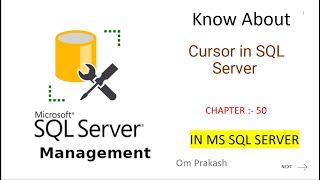 Cursor in SQL Server [upl. by Potash]