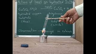 ACTION OF HEAT ON HYDRATED SALTS copper sulphate [upl. by Nimajnab]