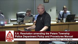 Peters Township Council  Regular Meeting  June 10 2024 [upl. by Seigler196]