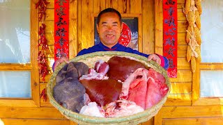 Best Way To Cook Sheeps Offal Huge Sheeps Lung in Delicious Haggis HOTPOT  Uncle Rural Gourmet [upl. by Mayda]