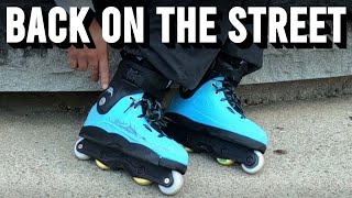 Street Skating The FR Oysi Frames  Razor SL  Aggressive Inline Skate Vlog [upl. by Melinde]