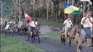 Tropeiros de Biguaçu indo para o desfile do rodeio da vacaria muares rodeio vacaria [upl. by Kcirddet979]