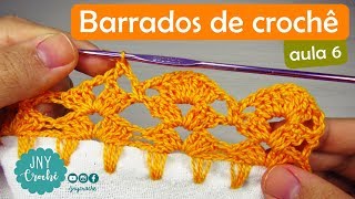 Bicos de crochê simples fácil e rápido para iniciantes  aula 6  JNY Crochê [upl. by Rhona]