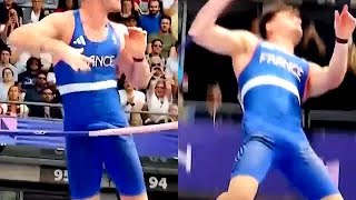 Pole vaulters bulge leads to Olympic gold loss in an awkward video [upl. by Seow]