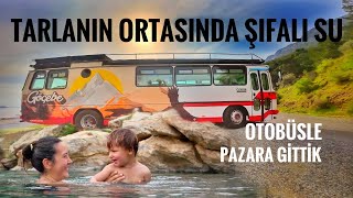 TARLANIN ORTASINDAN ŞİFALI SU ÇIKIYOR OTOBÜS KARAVAN İLE PAZARA GİTMEK [upl. by Anelahs728]