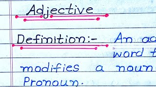 Definition of adjective with examples  definition of adjective of quality [upl. by Dasie]