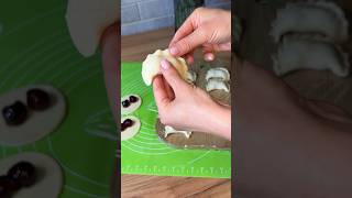 Ukrainian cherry dumplings 🍒 How to form Ukrainian Vareniki shorts [upl. by Earased127]