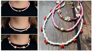 3 ideas para hacer COLLARES de MOSTACILLAS fácil y rápido💫 [upl. by Gabrila947]