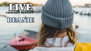 easy crochet beanie LIVE [upl. by Sula]