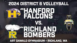 2024 District 6 Volleyball  Hanford Falcons vs Richland Bombers [upl. by Maffei]