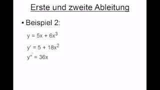 Erste  zweite Ableitung [upl. by Otrevogir541]