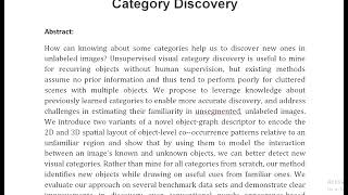 Object Graphs for Context Aware Visual Category Discovery [upl. by Nidak512]