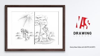 How to Draw Effect of Deforestation  Deforestation Scenery Drawing [upl. by De]