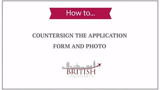 How to Countersign the Application Form and Photo [upl. by Geminian]