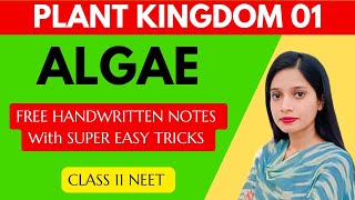 PLANT KINGDOM 01 ALGAE  CLASS 11 CBSE  NCERT  NEET  Handwritten NOTES and SUPER EASY TRICKS [upl. by Jillian449]