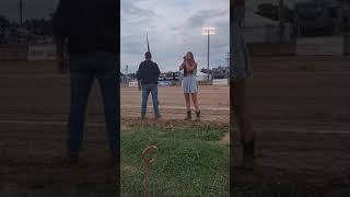 Canfield Fair Grandstands National Anthem Truck and Tractor Pulls [upl. by Aoht]