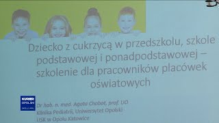 Uczą się jak postępować z dzieckiem chorym na cukrzycę Szkolenie dla pracowników oświaty [upl. by Hanako]