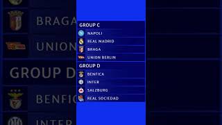 UEFA Champions League 2324 Group Stage Draw ucl championsleague shorts [upl. by Nove530]