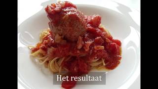 Gehaktballen in tomatensaus  Slowcooker  Recept  NLBE  Plezierindekeukennl [upl. by Zebulen767]