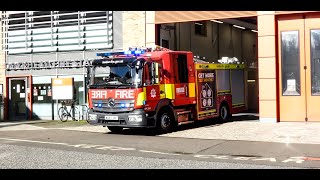 London Fire Brigade Dockhead fire station Echo341 turnout [upl. by Adnilab487]