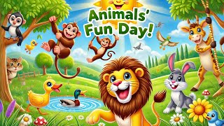 Animals Fun Day 🎶  Kids song Dance and Learn  Fun English Song For Toddlers [upl. by Hamilton204]