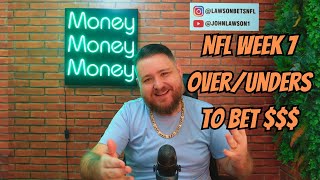 NFL WEEK 7 OVERUNDERS TO BET [upl. by Mendelson332]