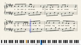 DE ECHTE VENT  RACOON  Piano Tutorial met lyrics FREE SHEETS [upl. by Dara490]