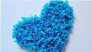 Easy Home Decoration IdeaCrepe Paper HeartDIY CraftsHow to make Amazing Paper Heart [upl. by Syramad503]