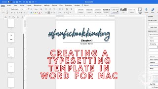 CREATING A TYPESETTING TEMPLATE IN WORD FOR MAC  FANFICBOOKBINDING [upl. by Theall]