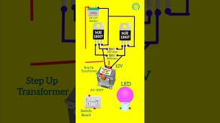 How to Convert DC to AC  12V DC to 220V AC  DC to AC Converter Shorts Converter DC AC [upl. by Odlonra]