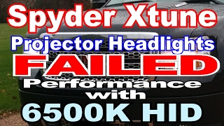 Spyder Xtune Projector Headlights 6500k HID Performance Fail  206 [upl. by Mira]