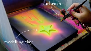 making a 3D painting using Modelling Clay amp Airbrushing 🎨✨ [upl. by Mandi]