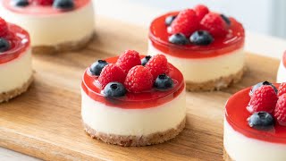 Mini White Chocolate Raspberry Cheesecake  No Bake  Easy Recipe [upl. by Ayhtin]