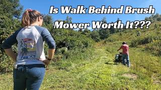 Clearing 14 Acres with Walk Behind Brush Mower [upl. by Netsirk]