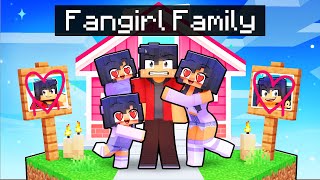 Having a FAN GIRL FAMILY in Minecraft [upl. by Emyam]